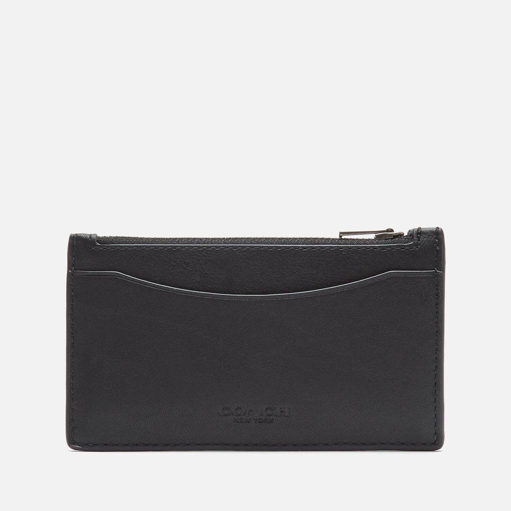 商品Coach|Coach Men's Leather Zip Card Case - Black,价格¥881,第1张图片