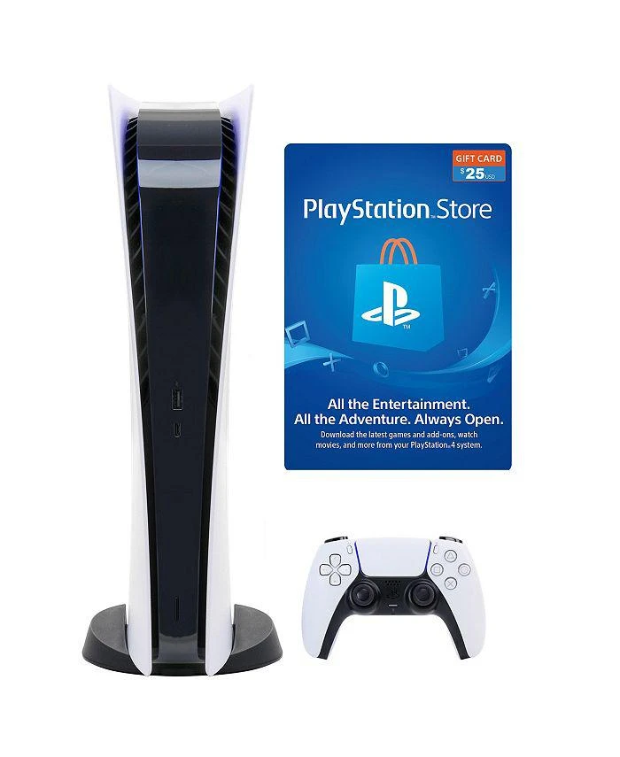 商品SONY|PlayStation 5 Digital Console with $25 PSN Card,价格¥5108,第1张图片