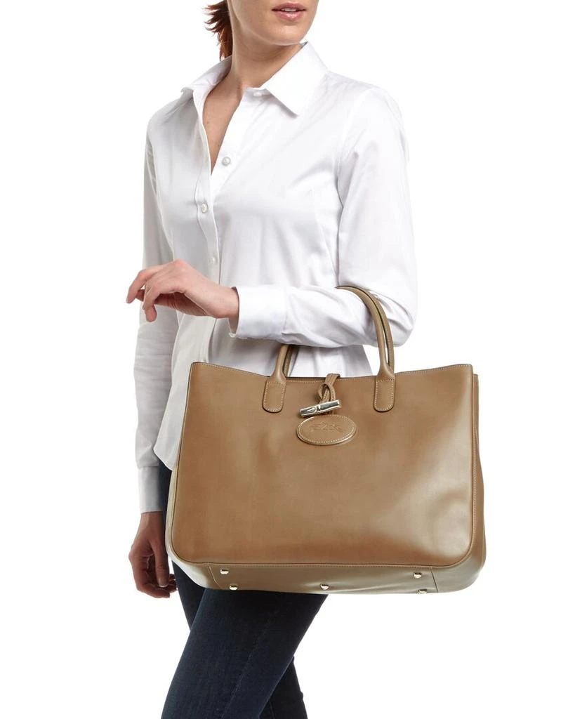 商品Longchamp|Longchamp "Roseau Heritage" Leather Satchel,价格¥6460,第3张图片详细描述