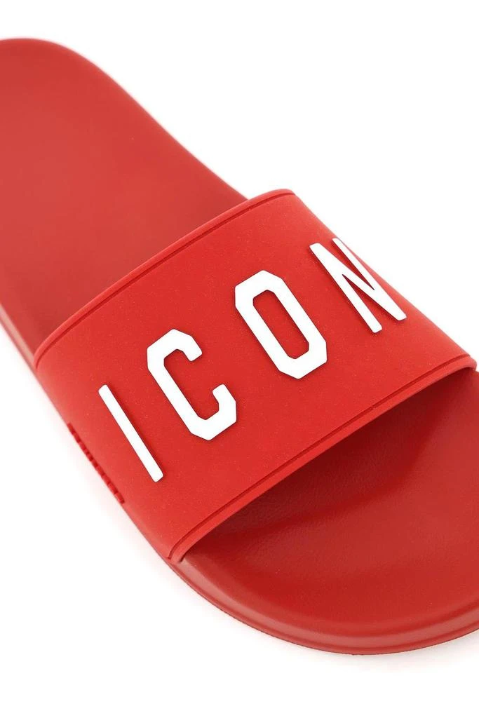 商品DSQUARED2|'ICON' RUBBER SLIDES,价格¥571,第4张图片详细描述