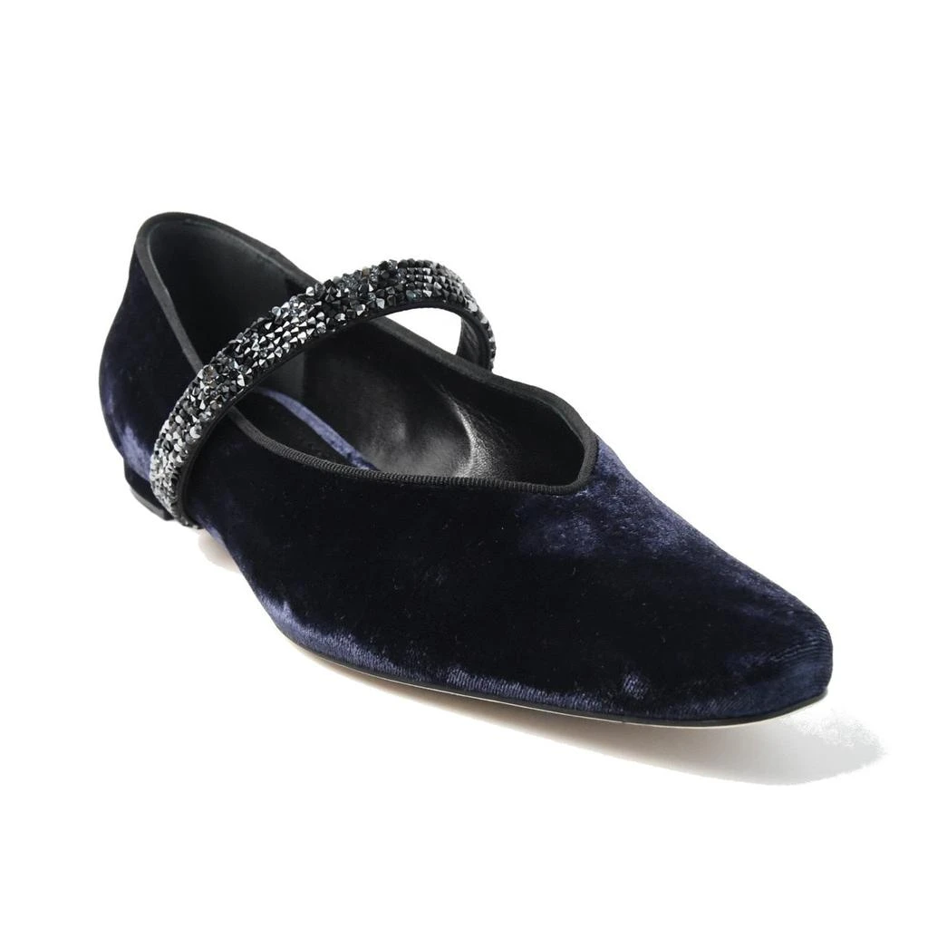 商品Manolo Blahnik|Manolo Blahnik Puxona Flat Navy,价格¥4132,第1张图片