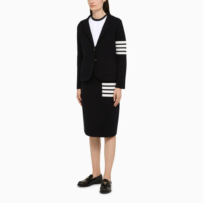 商品Thom Browne|Blue wool knit pencil skirt,价格¥2675,第2张图片详细描述