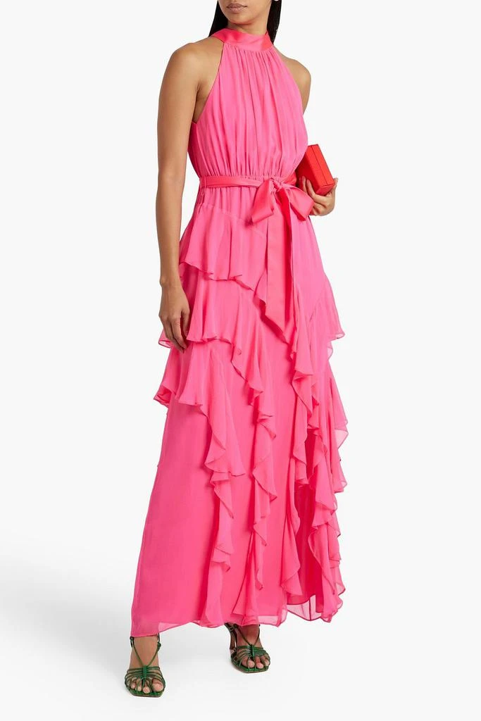 商品Alice + Olivia|Emelia belted ruffled silk-chiffon maxi dress,价格¥1782,第2张图片详细描述