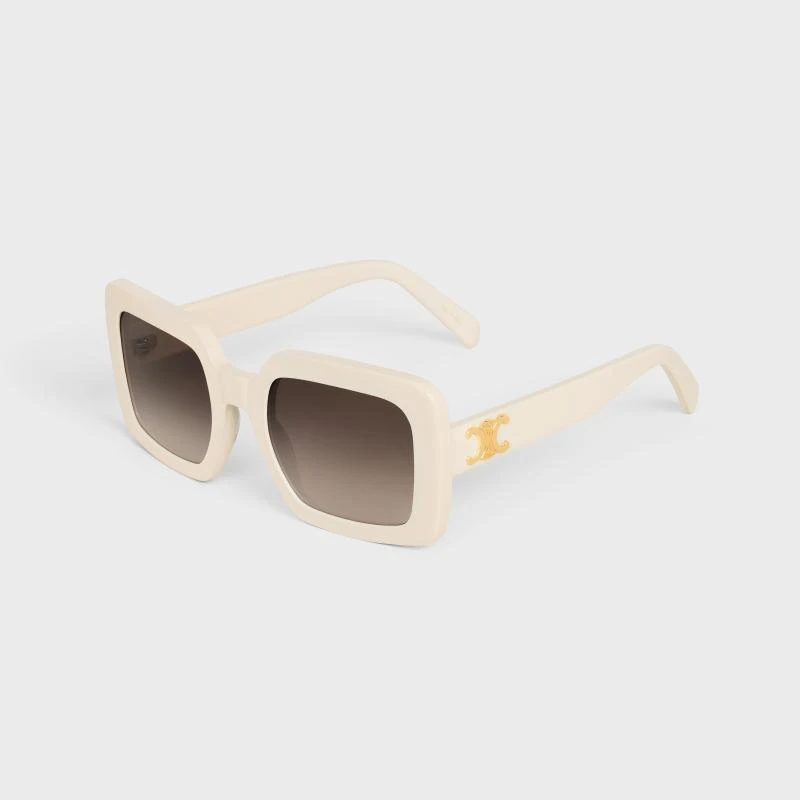 Celine/赛琳 女士象牙白/ 黑色醋酸纤维太阳镜 商品