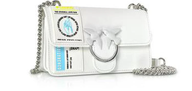 商品PINKO|Pinko White Leather Mini Love Rubber Shoulder Strap,价格¥2492,第2张图片详细描述