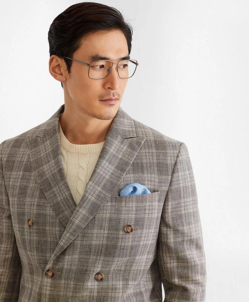 商品Brooks Brothers|Regent Fit Double-Breasted Check Sport Coat,价格¥1629,第4张图片详细描述