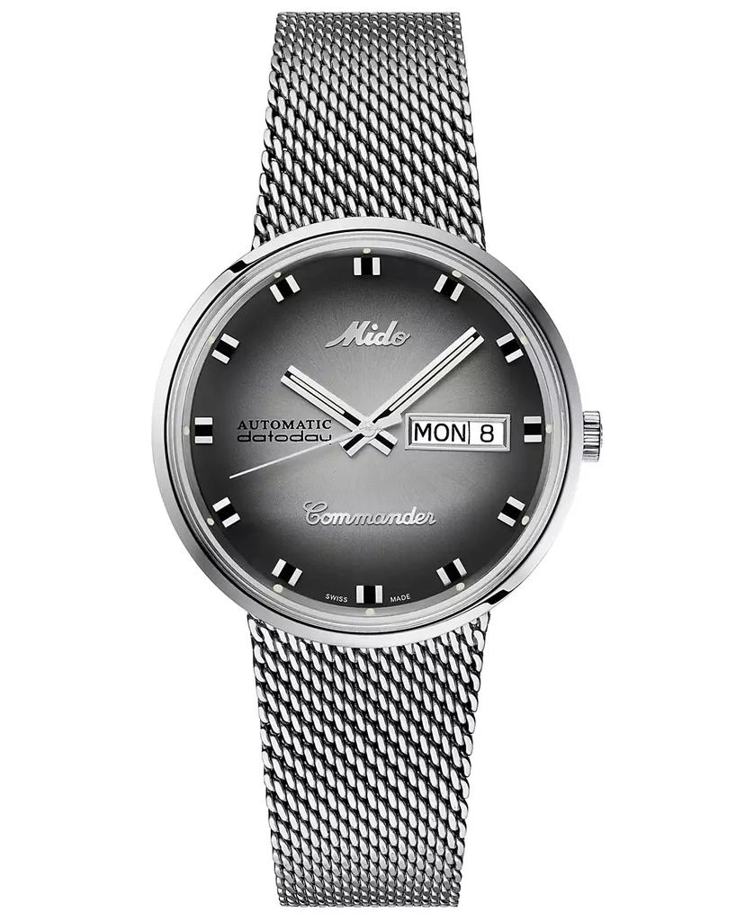 商品MIDO|Swiss Automatic Commander Shade Stainless Steel Mesh Bracelet Watch, 37mm - A Special Edition,价格¥6813,第1张图片