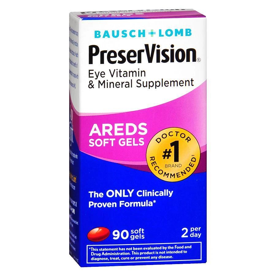 商品Bausch + Lomb|PreserVision AREDS Eye Vitamin & Mineral Supplement Soft Gels,价格¥116,第1张图片