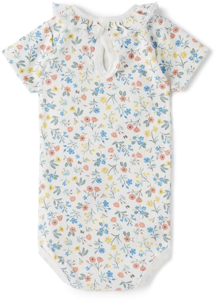 商品PETIT BATEAU|Baby White Floral Print Bodysuit,价格¥133,第2张图片详细描述
