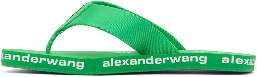 商品Alexander Wang|Green AW Nylon Flat Sandals,价格¥640,第3张图片详细描述