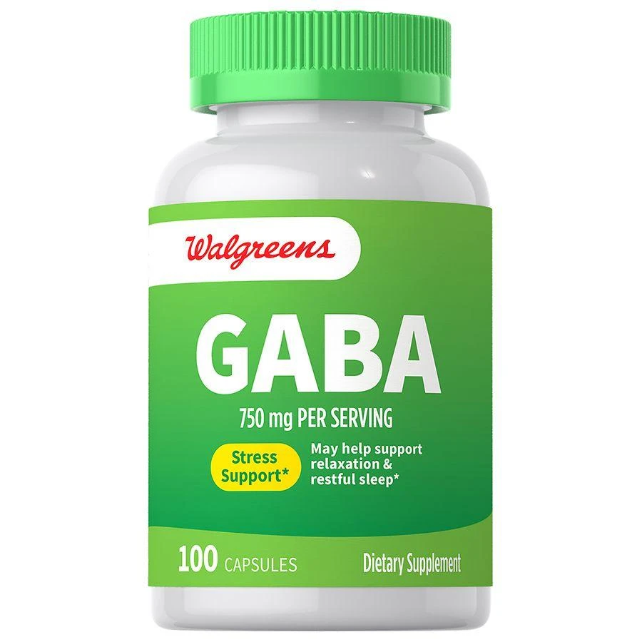 商品Walgreens|GABA Supplement 750 mg Capsules for Stress Support (100 days),价格¥109,第1张图片