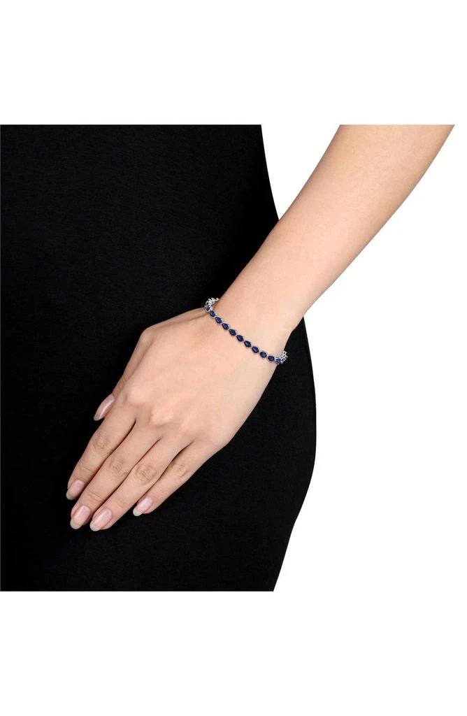商品DELMAR|Sterling Silver Created Blue Sapphire Bracelet,价格¥743,第2张图片详细描述