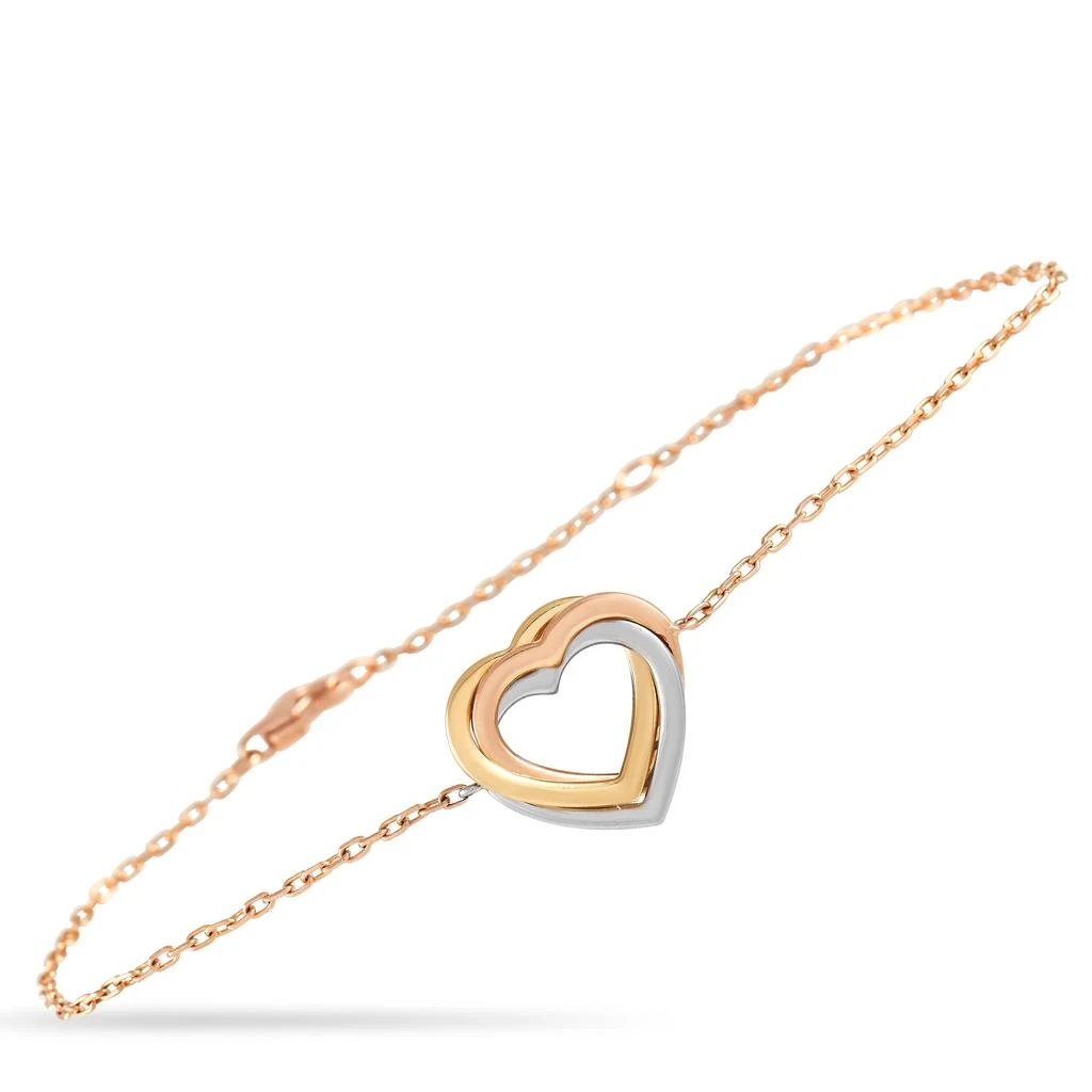 商品[二手商品] Cartier|Cartier Trinity 18K White, Rose and Yellow Gold Heart Bracelet,价格¥10369,第1张图片