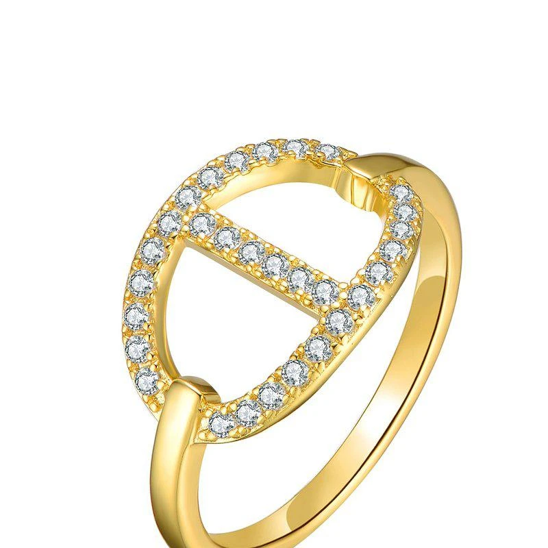 商品Rachel Glauber|14k Gold Plated Cubic Zirconia ModernRing,价格¥1284,第1张图片