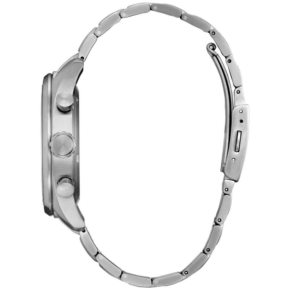Eco-Drive Men's Chronograph Garrison Silver-Tone Titanium Bracelet Watch 44mm商品第2张图片规格展示
