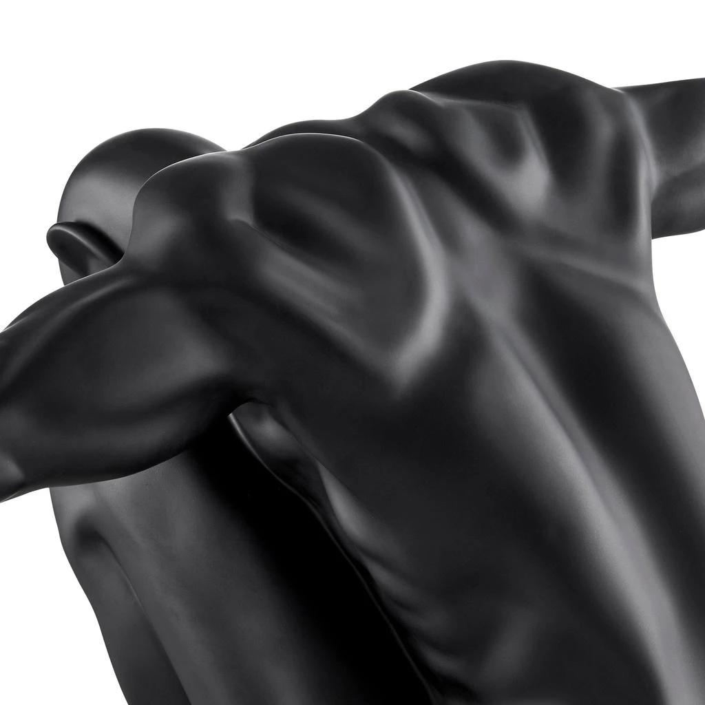 商品Finesse Decor|Large Saluting Man Resin Sculpture 37" Wide x 19" Tall // Matte Black,价格¥1418,第4张图片详细描述