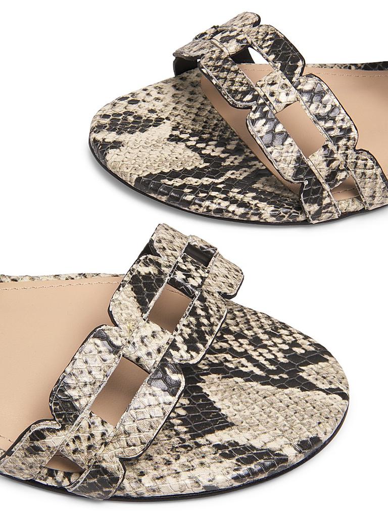 Shop Chain-Link Metallic Leather Sandals on Sale at BeyondStyle