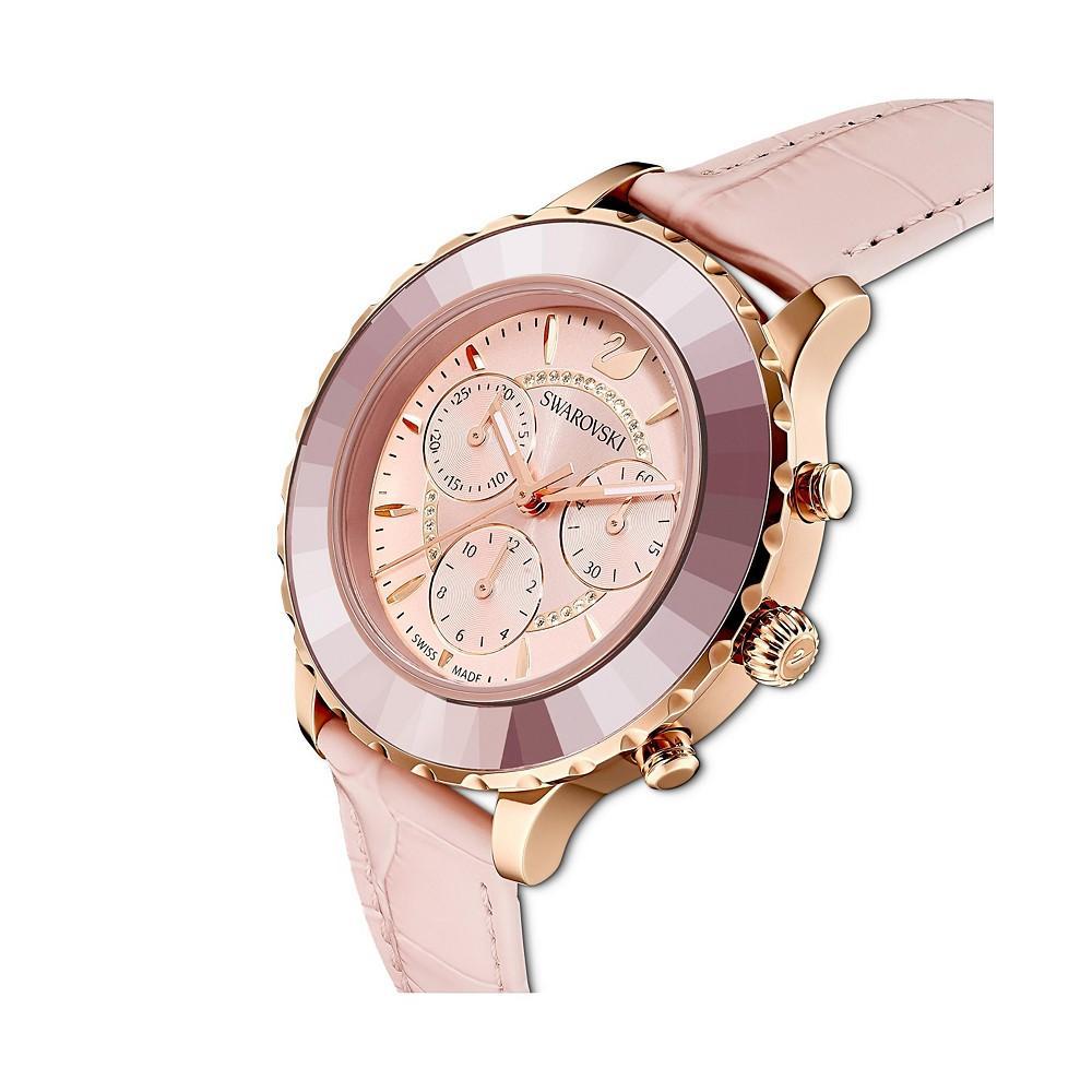 商品Swarovski|Octea Lux Chrono Pink Leather Strap Watch, 38.1mm,价格¥3182,第4张图片详细描述