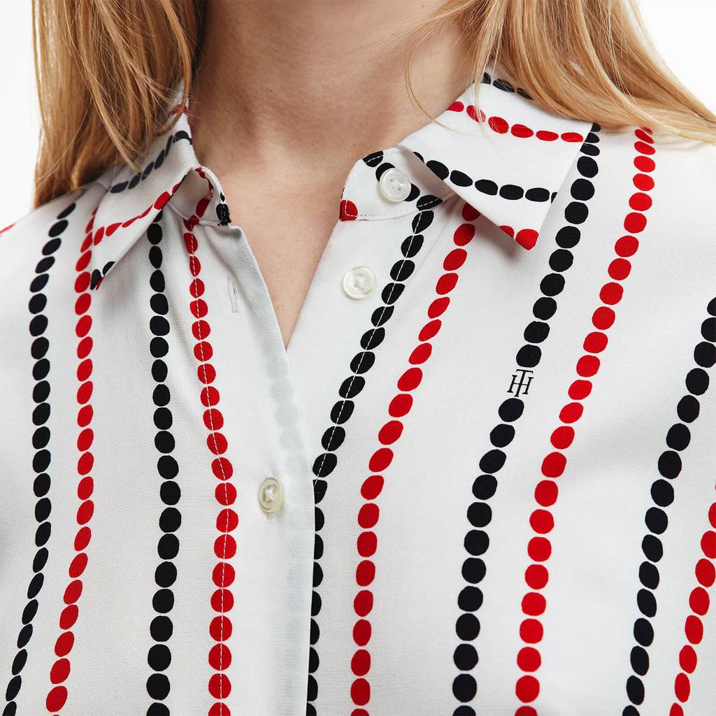 Tommy Hilfiger Women's Viscose Fleur Blouse - Polka Dot STP/White Ground商品第3张图片规格展示