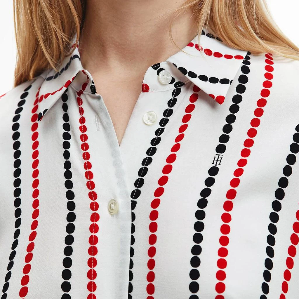 商品Tommy Hilfiger|Tommy Hilfiger Women's Viscose Fleur Blouse - Polka Dot STP/White Ground,价格¥353,第3张图片详细描述