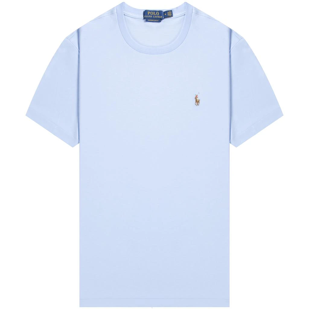 商品Ralph Lauren|Ralph Lauren Custom Slim Soft Touch T-Shirt Sky Blue,价格¥605,第1张图片