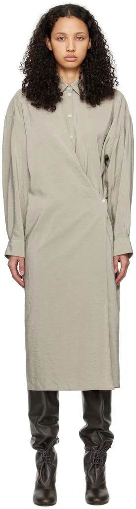 商品Lemaire|Gray Twisted Midi Dress,价格¥9015,第1张图片