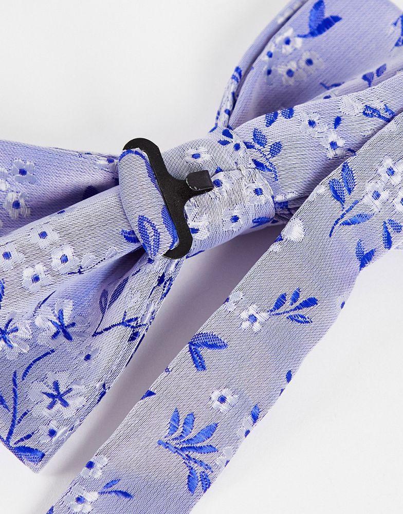 商品ASOS|ASOS DESIGN bow tie in blue ditsy floral,价格¥48,第5张图片详细描述