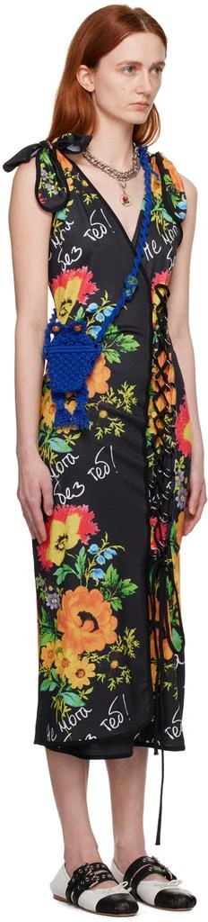 商品CHOPOVA LOWENA|SSENSE Exclusive Black Neon Floral Midi Dress,价格¥1539,第2张图片详细描述