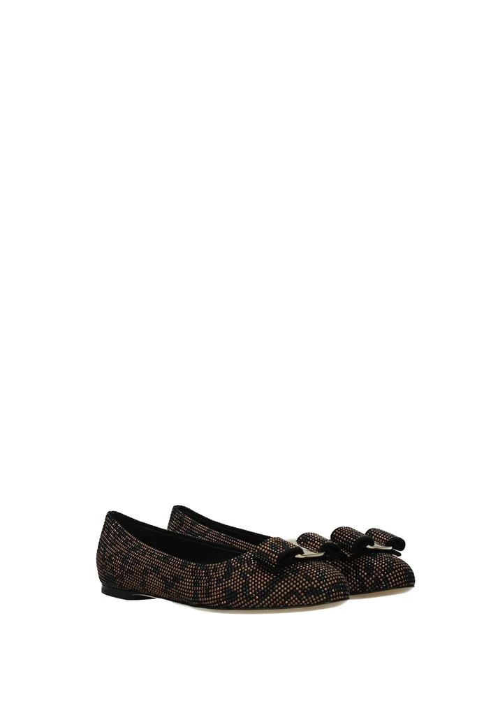 商品Salvatore Ferragamo|Ballet flats Suede Black Bronze,价格¥2429,第2张图片详细描述