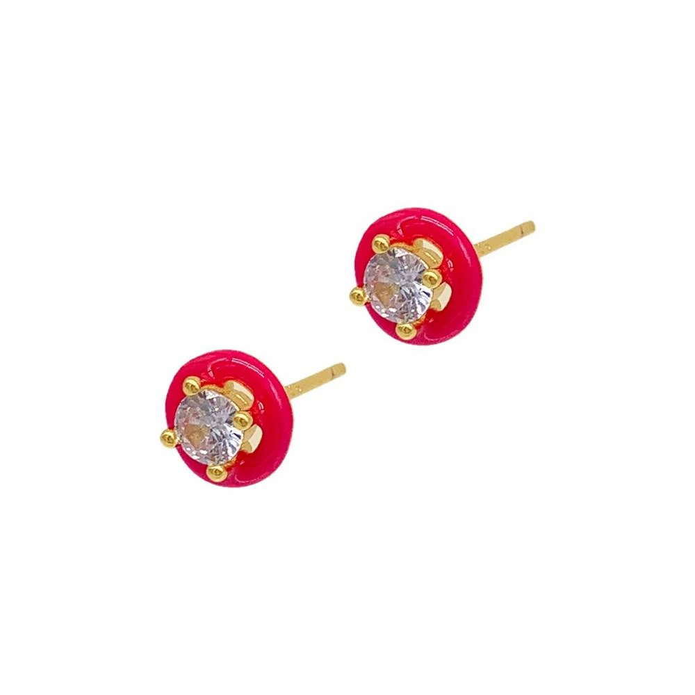 商品ADORNIA|Pink Enamel Halo Studs Earrings,价格¥131,第1张图片