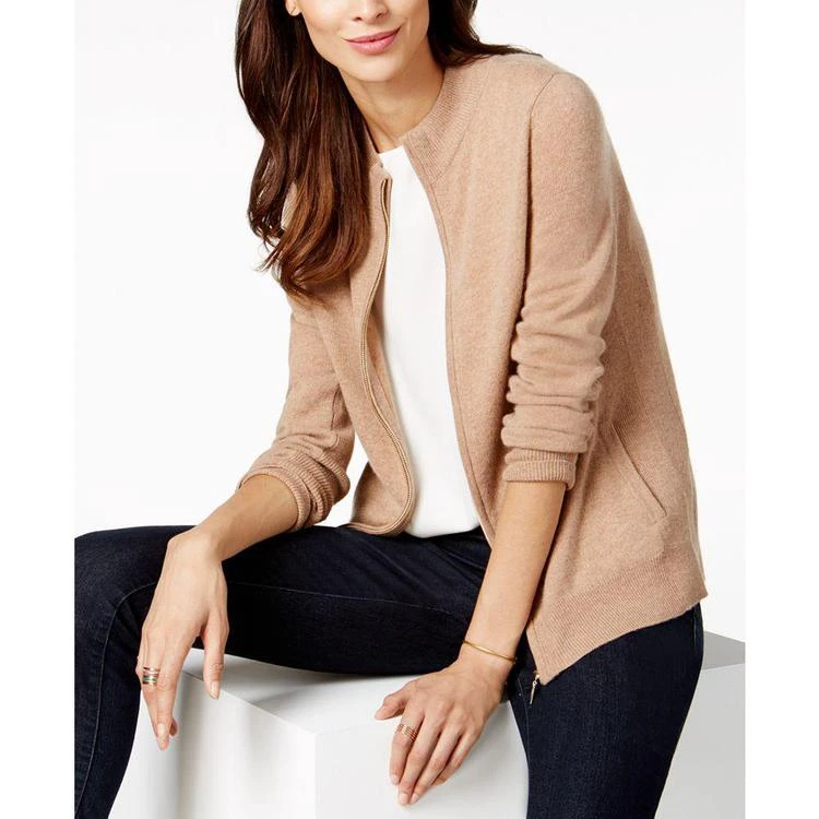 商品Charter Club|Zip-Front Cashmere Cardigan, Created for Macy's,价格¥449,第2张图片详细描述