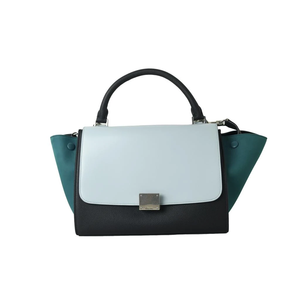 商品Celine|Celine Small Trapeze Bag White Navy Light Blue Green,价格¥15370,第1张图片