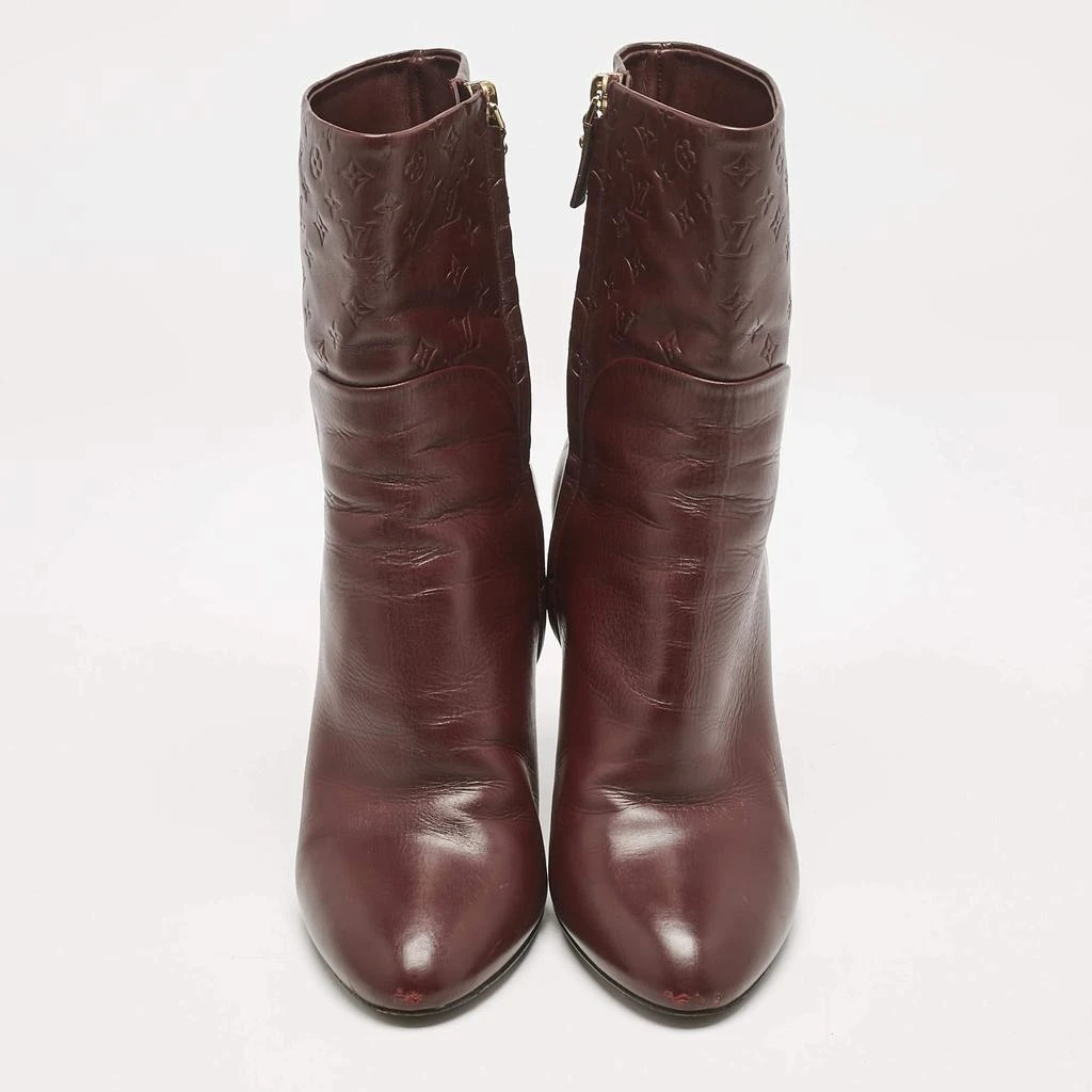 商品[二手商品] Louis Vuitton|Louis Vuitton Burgundy Monogram Leather Ankle Boots Size 38,价格¥5034,第3张图片详细描述