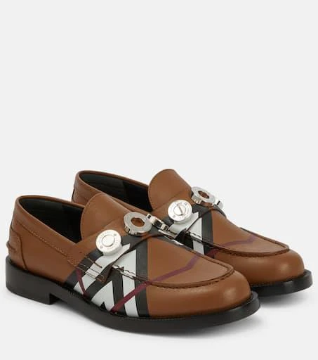 商品Burberry|缀饰皮革乐福鞋,价格¥7761,第1张图片