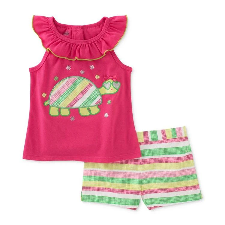 商品KIDS HEADQUARTERS|2-Pc. Turtle Top & Shorts Set, Baby Girls (0-24 months),价格¥42,第2张图片详细描述