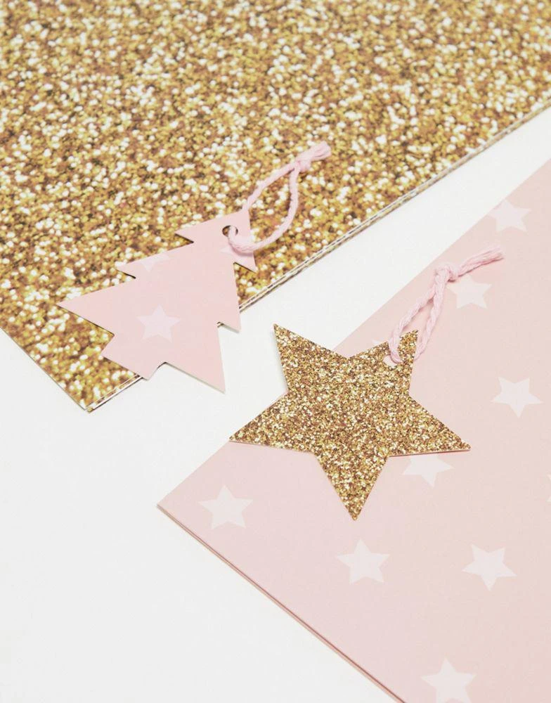 商品Skinnydip|Skinnydip pink and gold wrapping paper and gift tag set,价格¥42,第2张图片详细描述