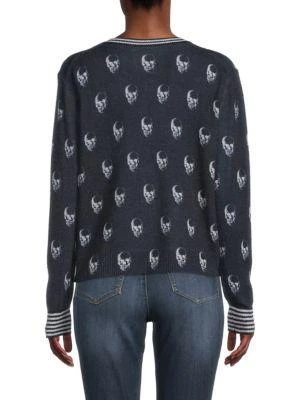 商品360 Cashmere|Skull Print Cashmere Cardigan,价格¥633,第2张图片详细描述