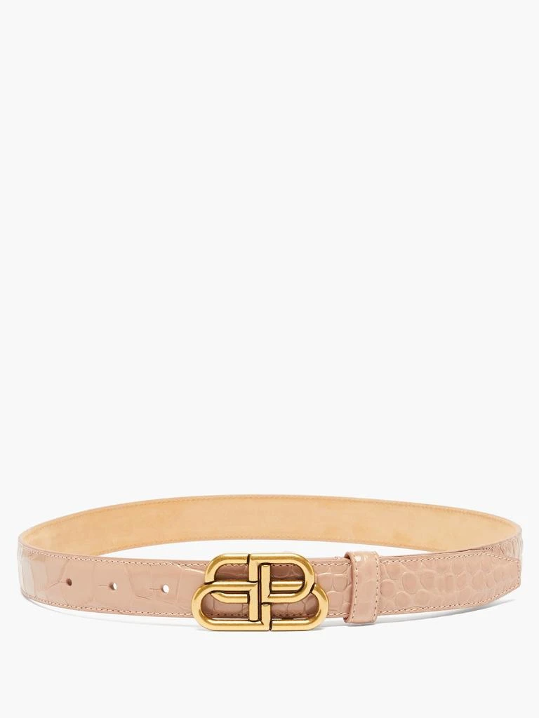 商品Balenciaga|BB-logo crocodile-effect leather belt,价格¥3180,第4张图片详细描述