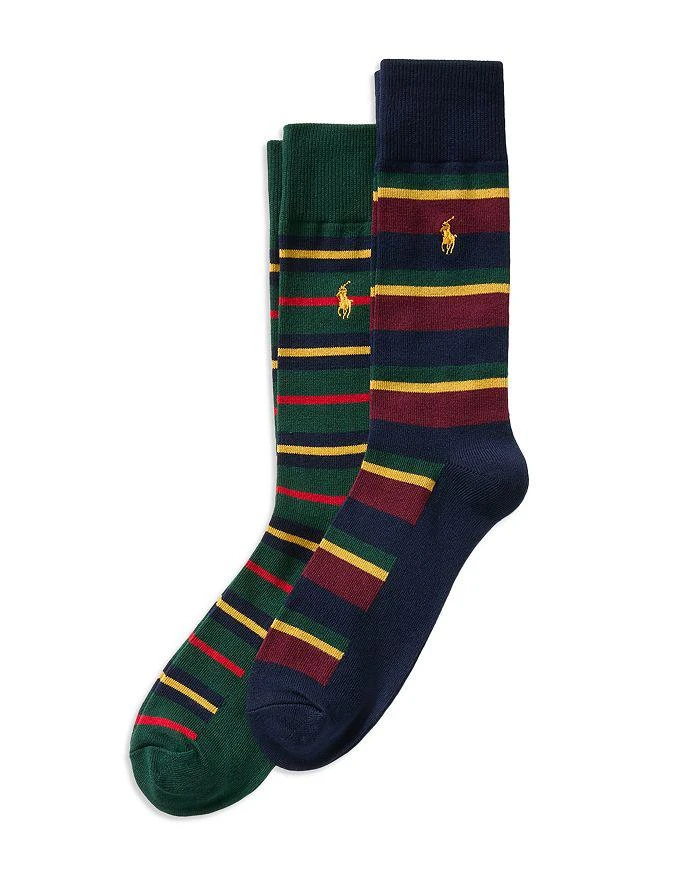 商品Ralph Lauren|Repp Stripe Dress Socks, Pack of 2,价格¥171,第1张图片