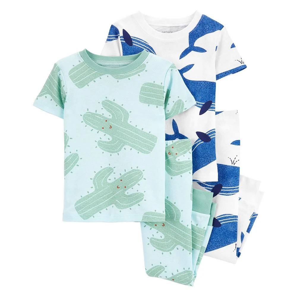 商品Carter's|Baby Boys Graphic Snug Fit Pajamas, 4 Piece Set,价格¥81,第1张图片