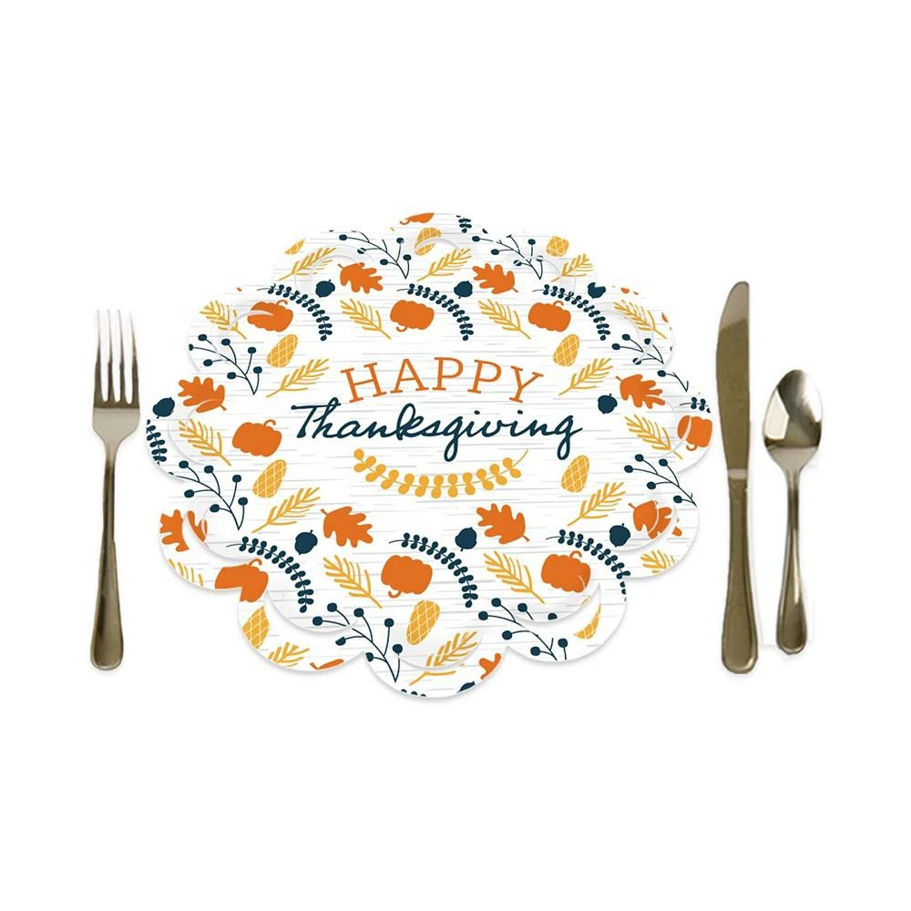 商品Big Dot of Happiness|Happy Thanksgiving - Fall Harvest Party Round Table Decor Paper Chargers 12 Ct,价格¥127,第1张图片