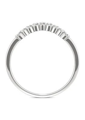 商品Charles & Colvard|Colvard 1 4 Ct. T.w. Moissanite Contoured Band In 14K White Gold,价格¥4809,第3张图片详细描述