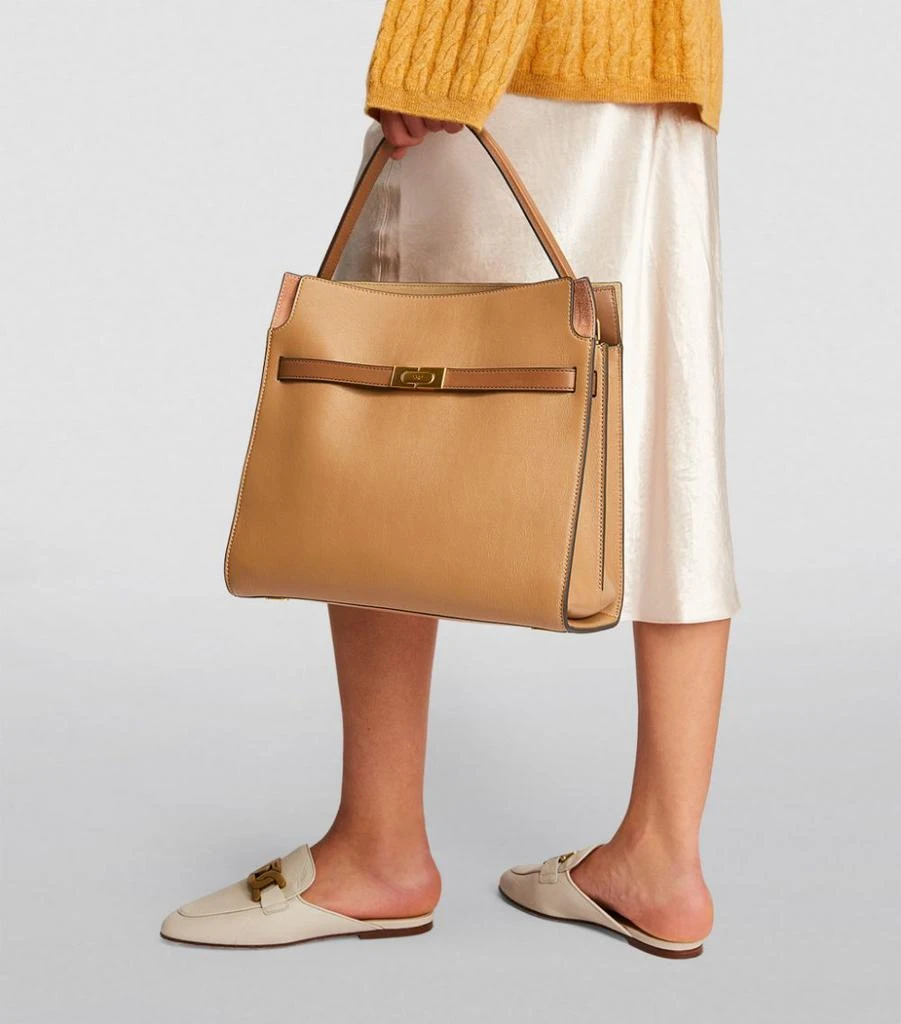 商品Tory Burch|Leather Lee Radziwill Double Top-Handle Bag,价格¥9365,第5张图片详细描述