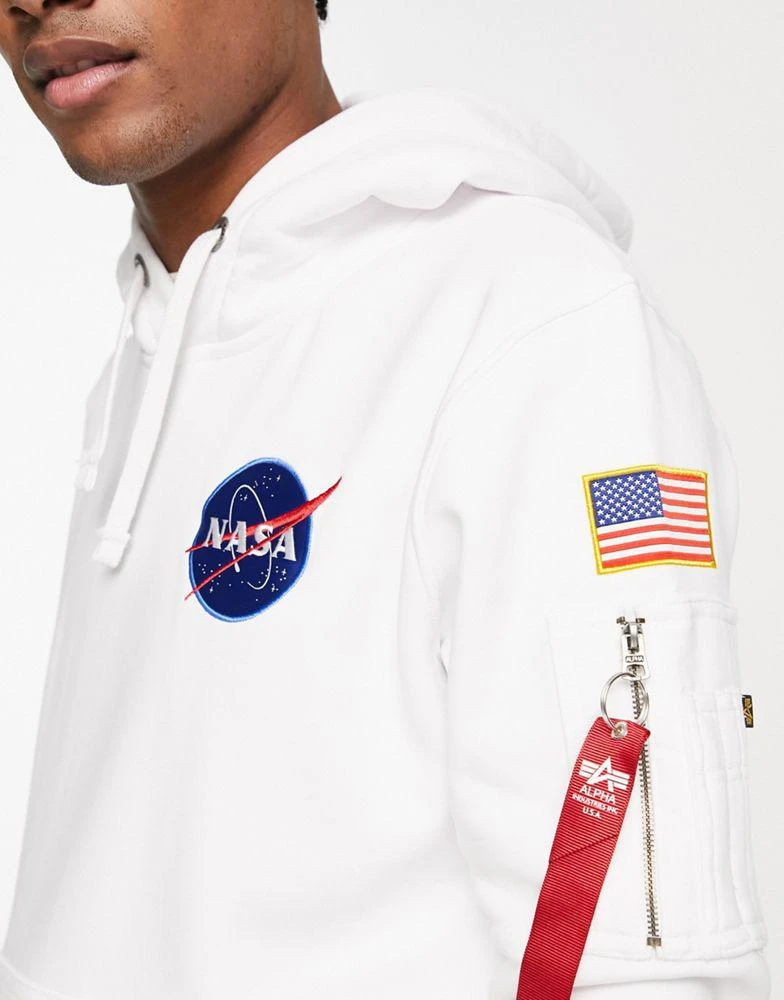 商品Alpha Industries|Alpha Industries NASA space shuttle back print hoodie in white,价格¥519,第3张图片详细描述