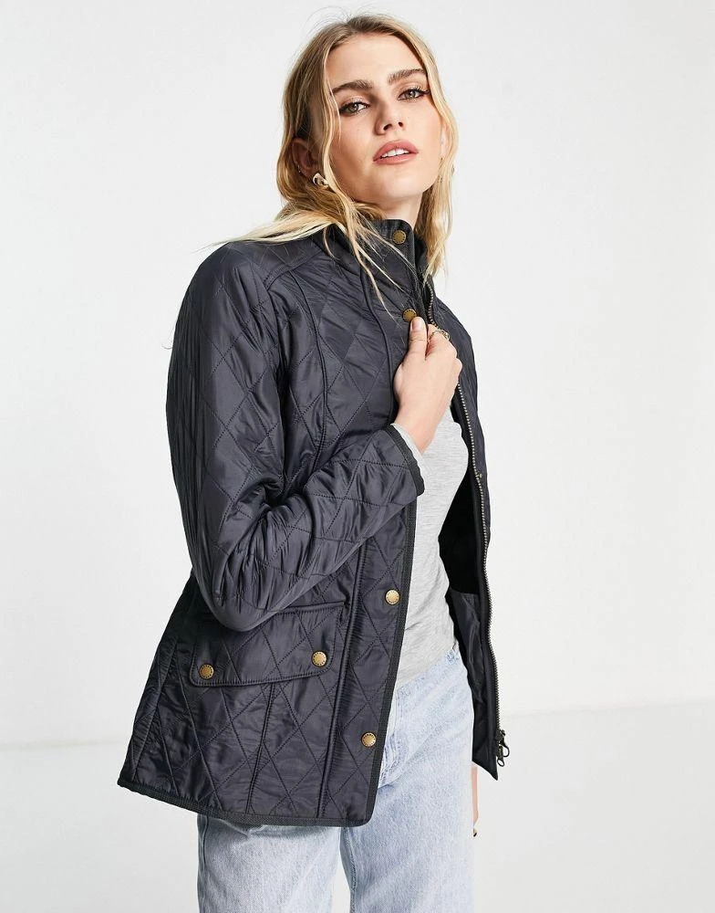 商品Barbour|Barbour Cavalry Polarquilt jacket with cord collar in navy,价格¥1159,第3张图片详细描述