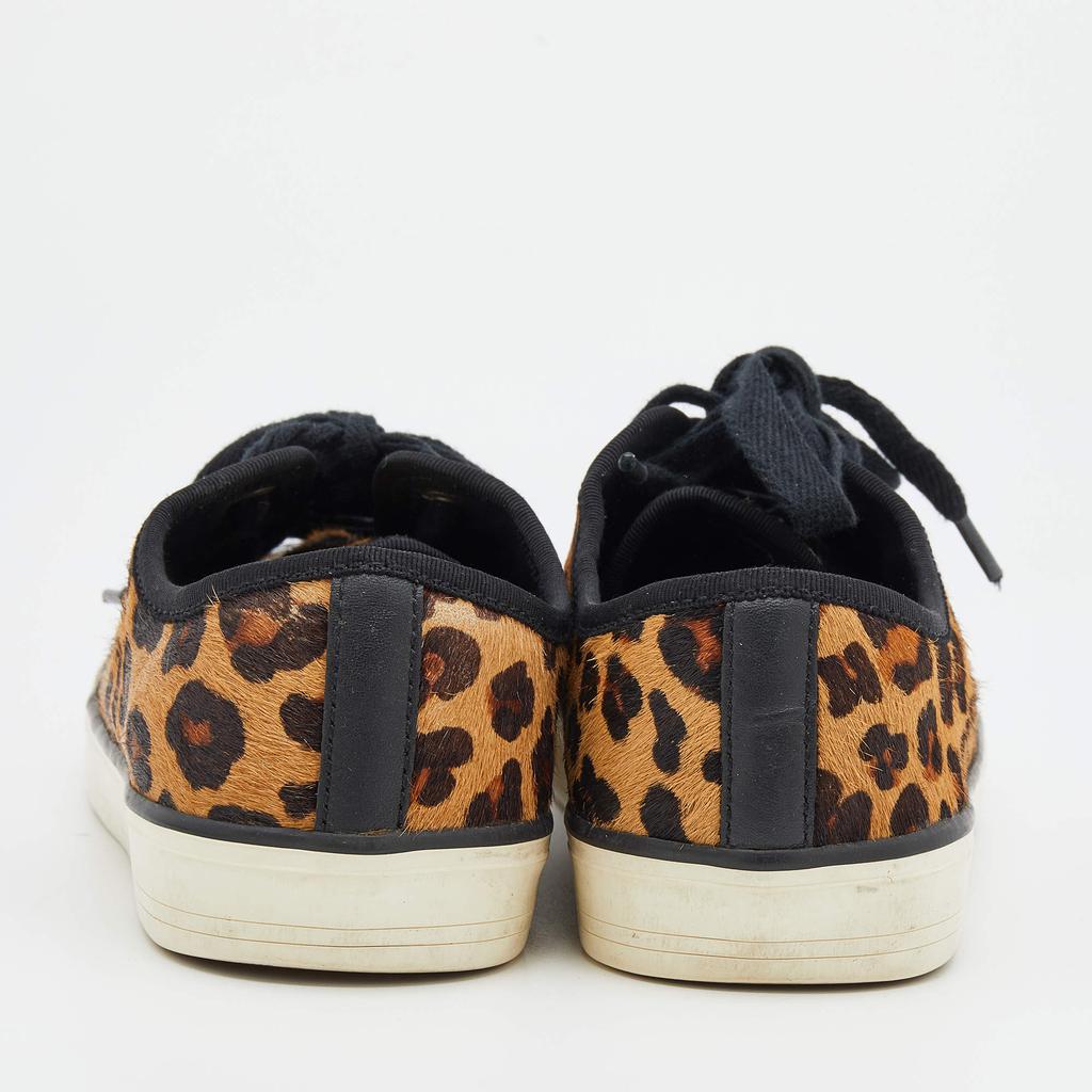 Tory Burch Black/Brown Leopard Print Calf Hair And Leather Low Top Sneakers Size 38商品第5张图片规格展示