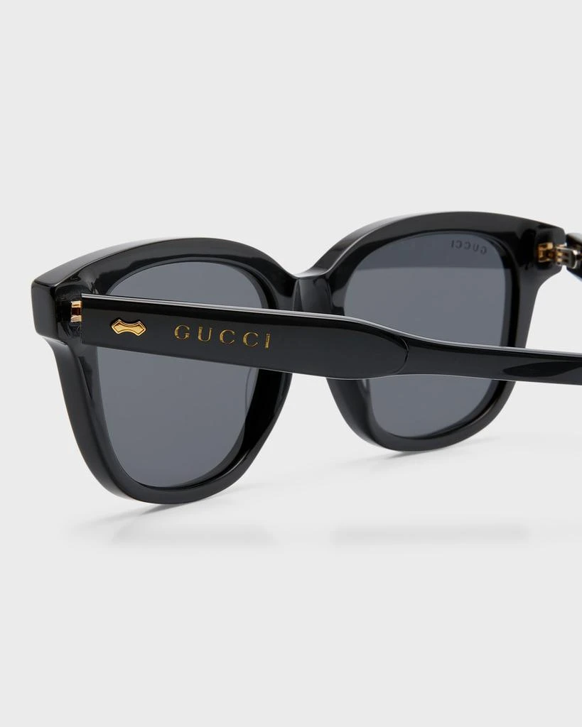 商品Gucci|Men's Temple Logo Rectangle Sunglasses,价格¥3473,第5张图片详细描述