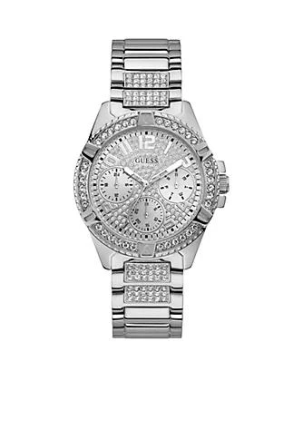 商品GUESS|Silver Tone And Crystal Statement Watch,价格¥1089,第1张图片