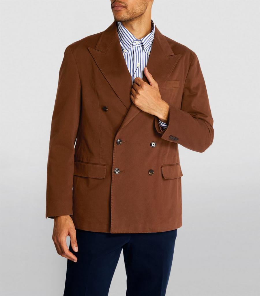商品Ralph Lauren|Cotton-Rich Double-Breasted Blazer,价格¥3158,第5张图片详细描述