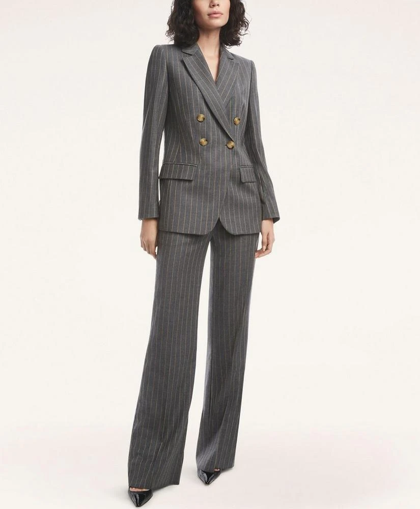 商品Brooks Brothers|Wool Blend Double-Breasted Pinstripe Jacket,价格¥1471,第1张图片